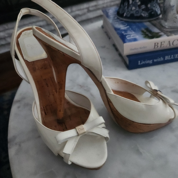 Dior Women's Cream Slingback Heels - Picture 2 of 8